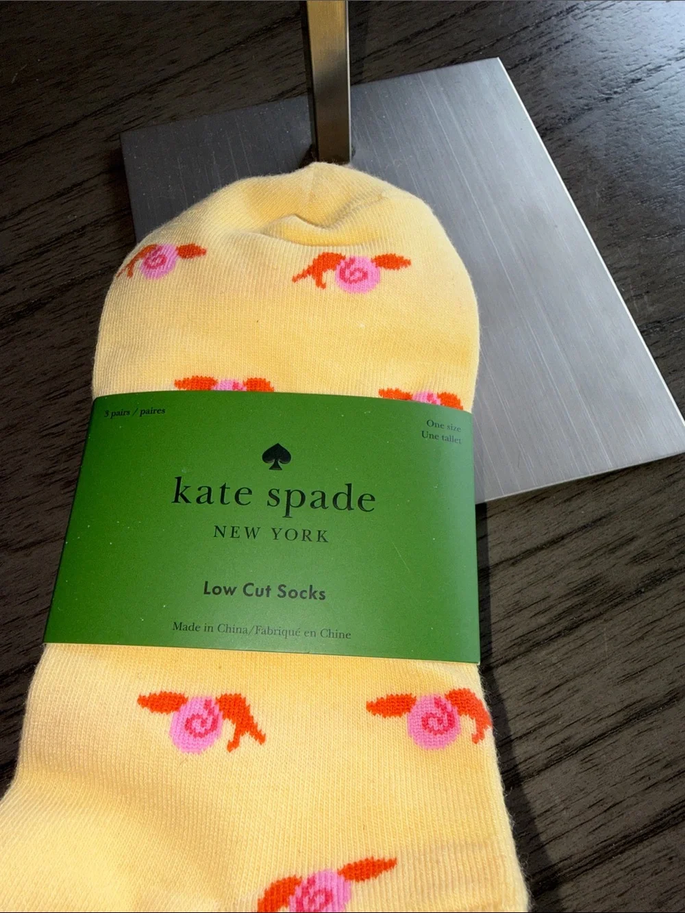 kate spade Yellow Floral No-Show Athletic Socks
